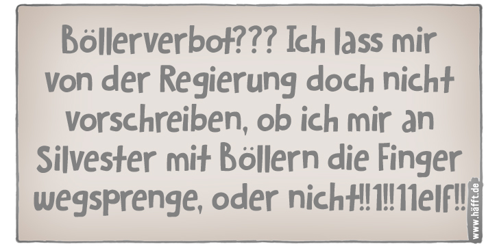 8 Sprüche über das Böllerverbot · Häfft.de