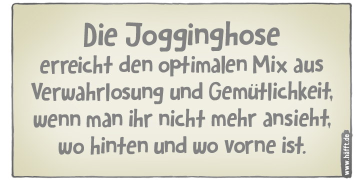 Internationaler Jogginghosentag Hafft De