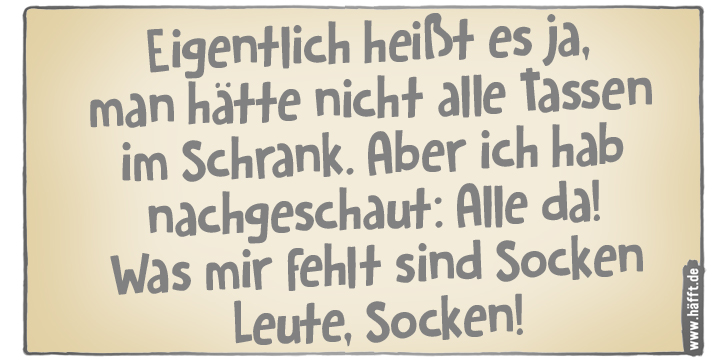 6 Sprüche über Socken Häfftde